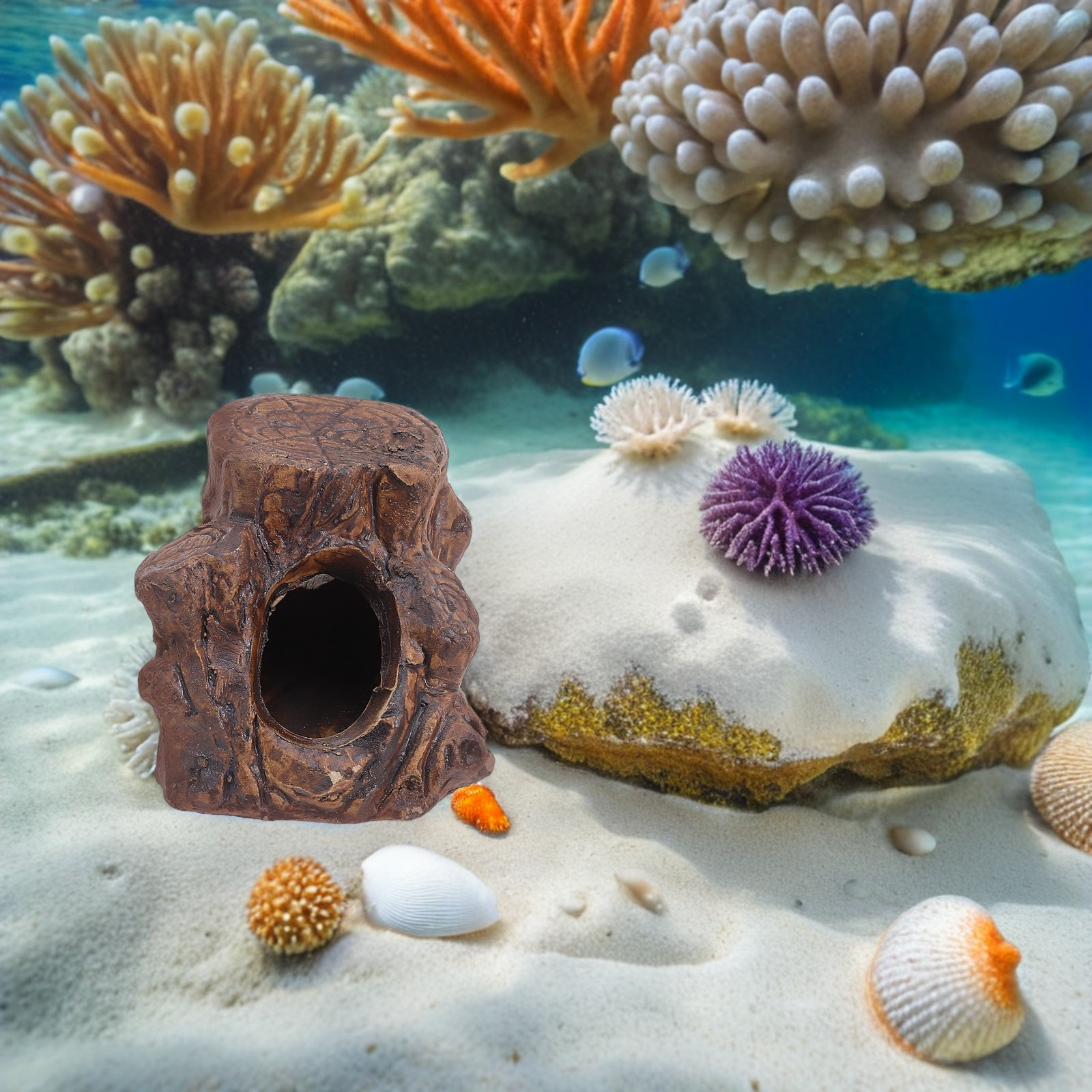2 Pcs Fish Tank Aquarium Hide  - đánh giá và giá Hide Cave Ceramic